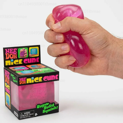 Nee Doh Nice Cube - Super Solid Squish! (Pink) - Brand New/Factory Sealed! TL