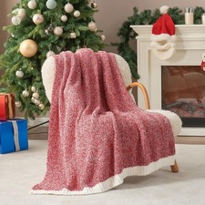 Snuggle Sac Twin 60x80" Blanket, Super Soft, Warm, Christmas Red NewOpenBox