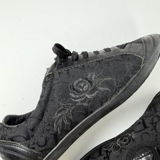 Y2K Vintage Christian Dior Sneakers US 8 Black Trotter Monogram Floral
