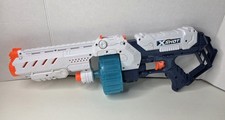 ZURU X-Shot Dart Blaster Toy Gun w/ Rotating Drum Magazine White/Blue/Orange