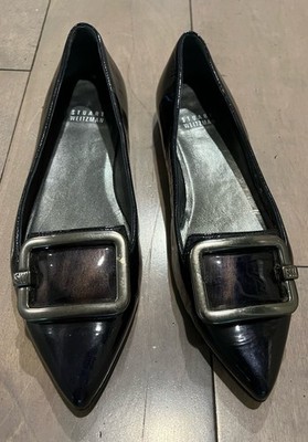 Stuart Weitzman Patent Leather Loafers, Flats, Size 6