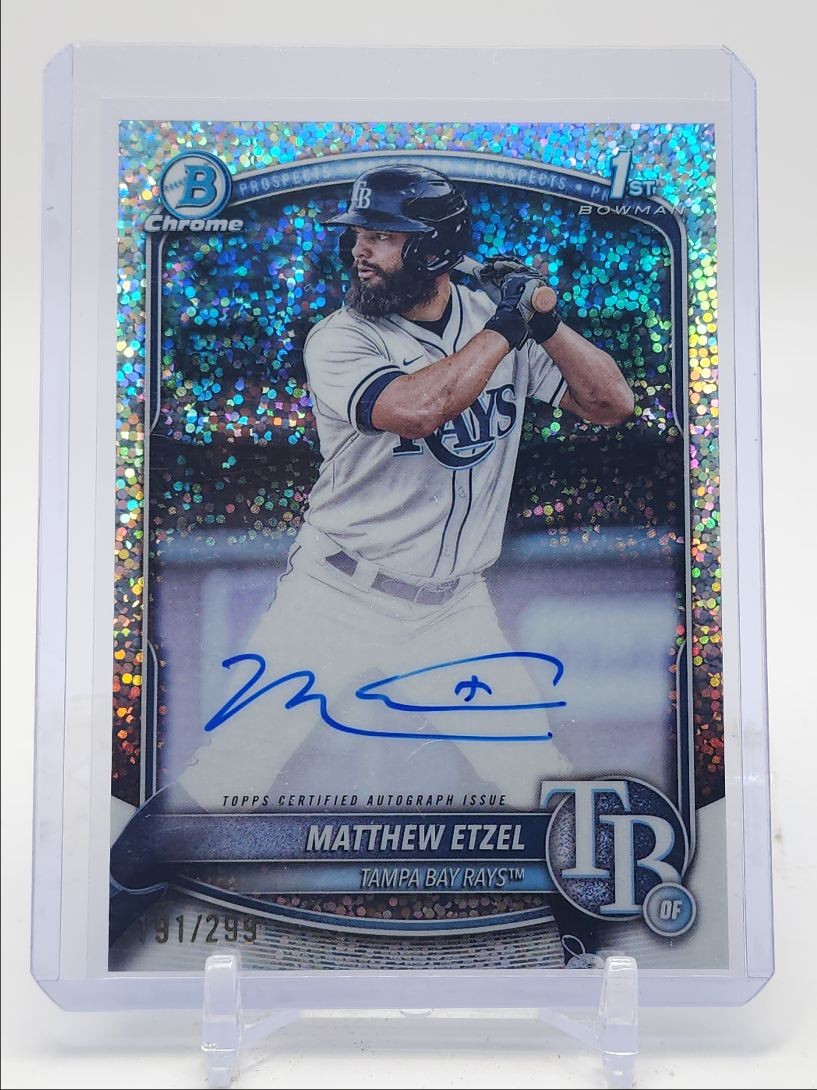 MATTHEW ETZEL 2025 BOWMAN CHROME 1ST AUTOGRAPH SPECKLE AUTO /299 Q3917