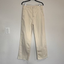 Pilcro Trouser Jeans Size 30 Cream Wide Leg Denim Casual Cotton Stretch Pants
