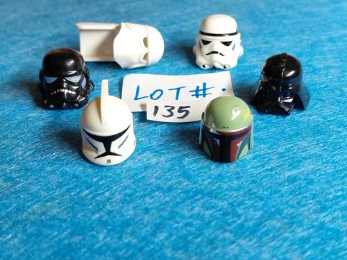 Lego Star Wars HELMET Lot of 6: Clone Trooper Mandalorian - Minifigures Lot# 135