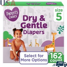 Dry Gentle Diapers Size 5 162 Count Hypoallergenic Soft Leak Protection 12 Hour