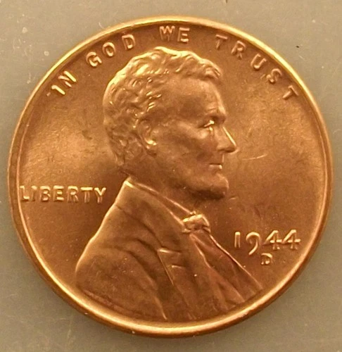 1944 D Lincoln Wheat Cent Penny Stunning Red BU Uncirculated MS+