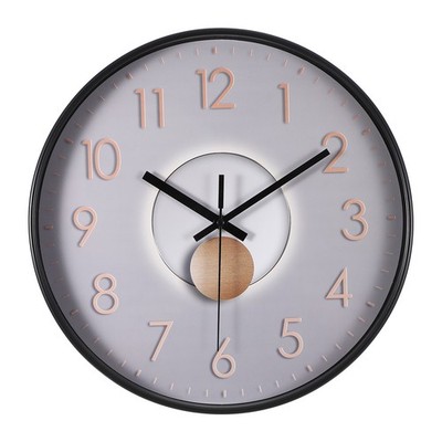 12 Inch Modern Wall Clock, Silent Non-Ticking Wall Clocks, Silver Gray