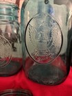 Vintage Ball Glass Jars, Aqua Blue, Set Of 3  — photo 6