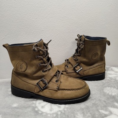 Polo Ralph Lauren Boots Size Boys 7 Brown Cotton Canvas Chukka