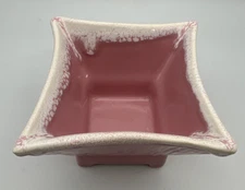 Vintage MCM Pink Drip Glazed  Planter Unmarked EUC 4 1/4" x 2 1/2"