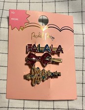 New Packed Party Hair Clips holiday Theme Set of 3 Falala, Bow and Tree