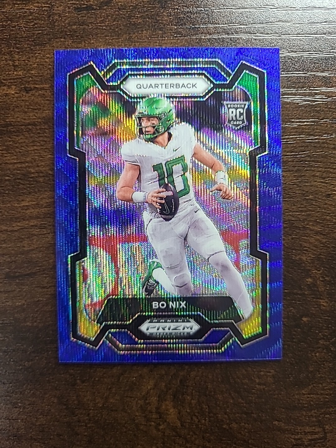 2024 Panini Prizm Draft Picks - Bo Nix #105 Blue Wave Prizm /249 (RC)
