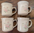 Set of 4 Pfaltzgraff Tea Rose Mugs/Coffee Cups USA