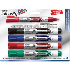 BIC Chisel Tip Dry Erase Magic Markers 1 Count Pack of 4 , Assorted