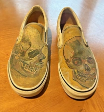 VANS X Vincent Van Gogh Museum Amsterdam Slip-On Skull Shoes M 11.5