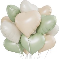 Folienballons Herz 24 StüCk Beige GrüN Helium Luftballons FüR Hochzeit