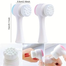 Silicone Facial Cleansing Brush Double Sided Face Scrubber Blackhead Tool