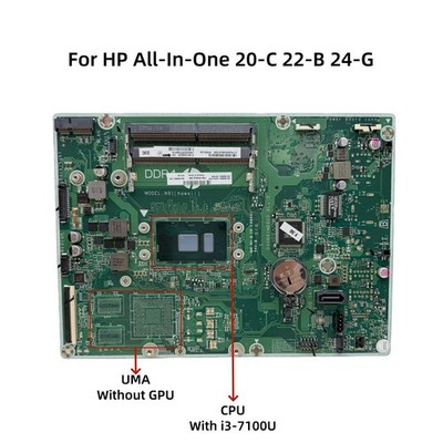 For HP All-In-One 24-G 22-B 20-C AIO Motherboard DA0N91MB6D0 i3-7100 CPU DDR4