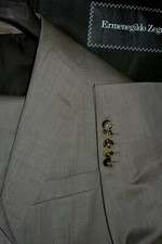 4895 MINT Ermenegildo Zegna Trofeo 600 Wool Silk Taupe Tan Suit 40R 35W ITALY