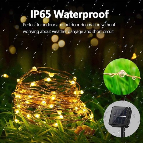 100 LED Solar Power Fairy Lights String Lamps Party Wedding Decor Garden Outdoor - Picture 4 of 31