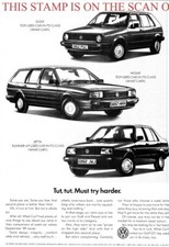 VW Volkswagen Range of Saloon Cars ADVERT: Original Vintage 1990 Print Ad 705/39