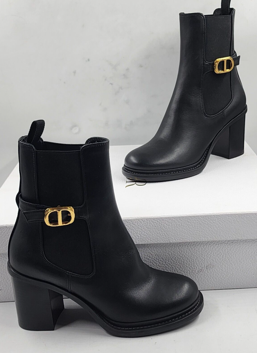 【DIOR】30 MONTAIGNE ANKLE BOOTS Dior 30 Montaigne Heeled Ankle Boots Women's 36/6US Black