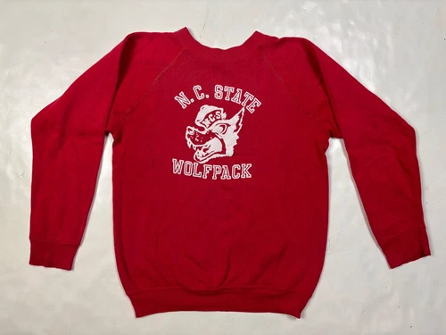VTG 1980s N.C. State Wolfpack Crewneck Sweatshirt Women's Small or Youth Size