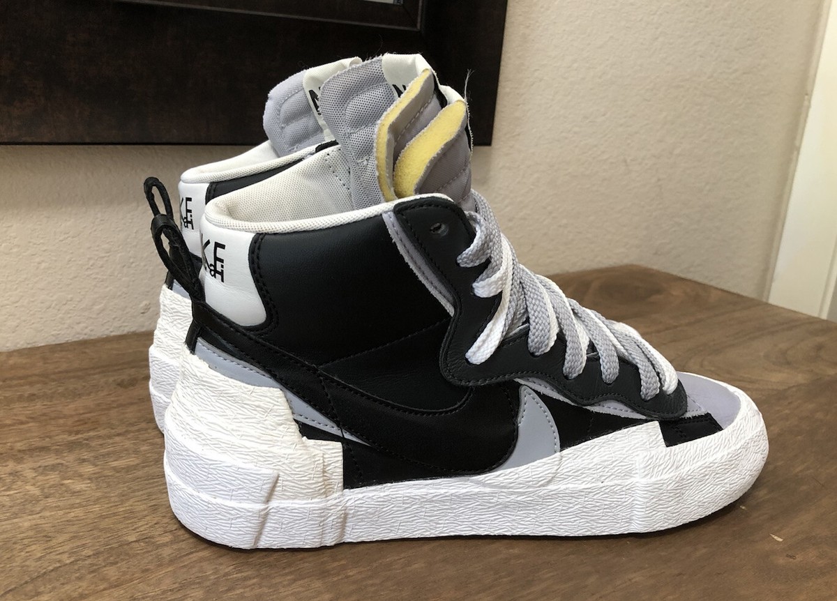 New Nike Sacai Blazer Mid black / grey / white men's 7.5 New Nike Sacai Blazer Mid black / grey / white men's 7.5