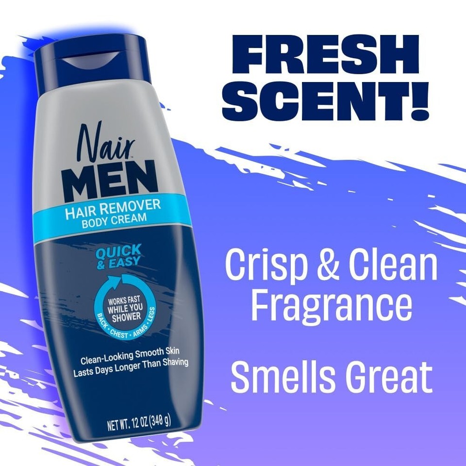 Nair Men Body Cream Hair Remover, Body Hair Removal Cream, 12 Oz eBay