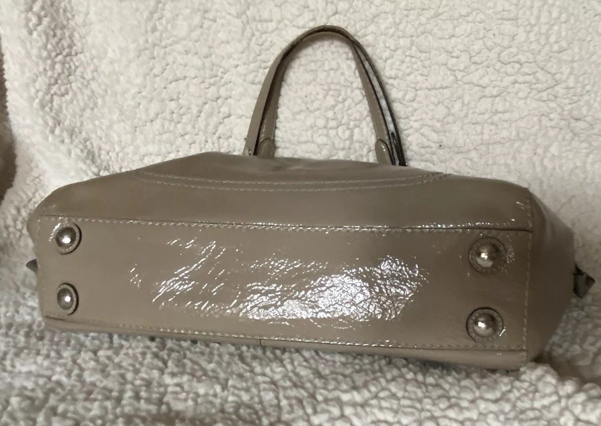 COACH Chelsea Peyton Carryall Handbag Satchel Gray Patent Leather