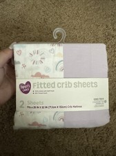 Parents Choice Oeko-Tex 2 Pack Fitted Crib Sheets Rainbow Boho