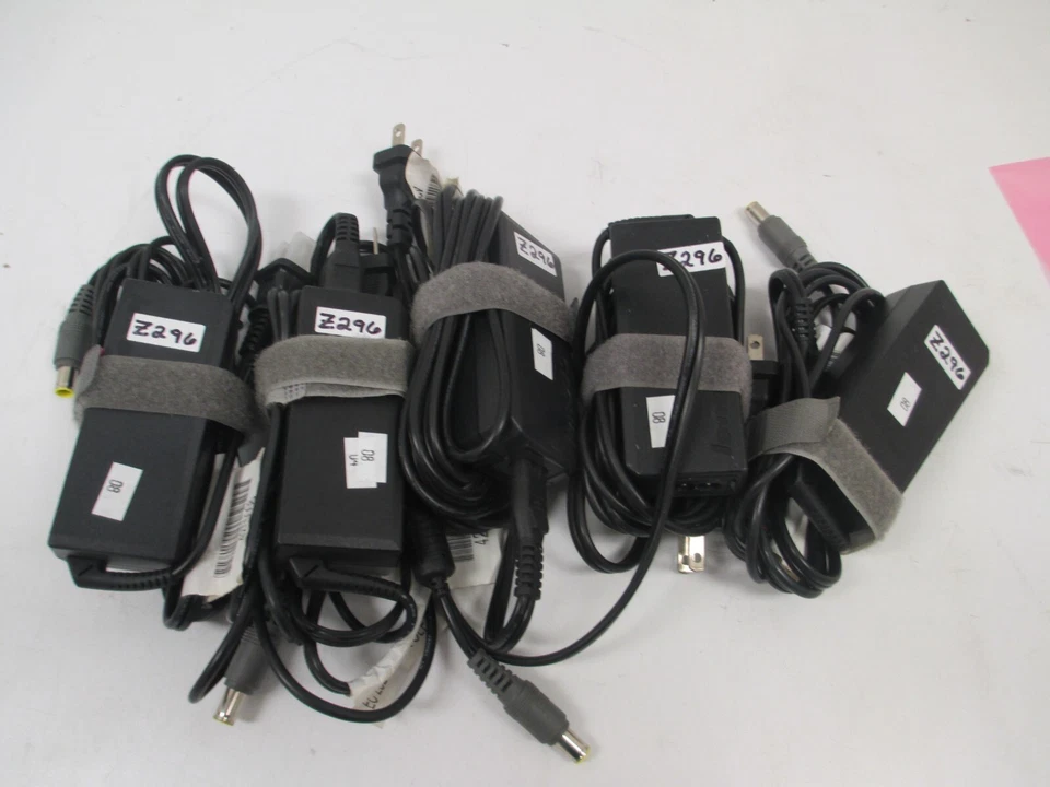 LOTE DE 5 adaptadores de CA Lenovo 92P1156 65W 20V con cables de alimentación Foto 2 de 4