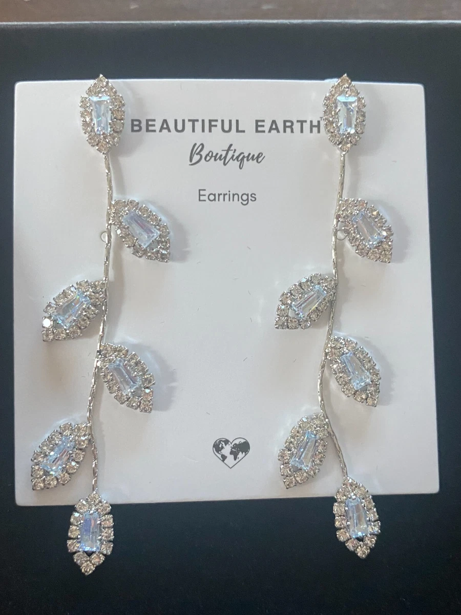 Gold plated crystal vine earrings deals