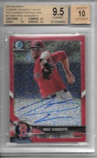 2018 Bowman Chrome MIKE SHAWARYN SHIMMER AUTO RC /5 BGS 9.5/10 GEM MINT BOSTON!