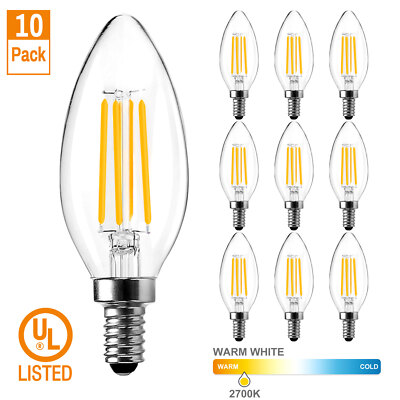BRIMAX E14 LED Dimmbar C35 Glühbirne Warmweiß Glass Kerze Filament leuchtmittel