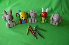Holz Tiere Spielzeug Verschiedene Modelle und Farben, aus Buchenholz.