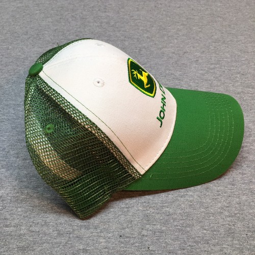 Sombrero de camionero de malla John Deere verde blanco logotipo 101475 - Imagen 4 de 12