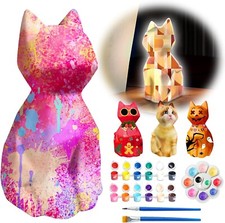 Goodyking Paint Your Own Cat Lamp Kit, DIY Cat Crafts Night Light, Painting Kit