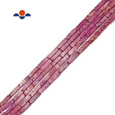 Purple Sea Sediment Jasper Rectangle Tube Beads 4x13mm 15.5" Strand
