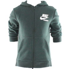 Nike Youth Boy Archive Full-Zip Cotton Blend Fleece Hoodie Size M Black AA3972
