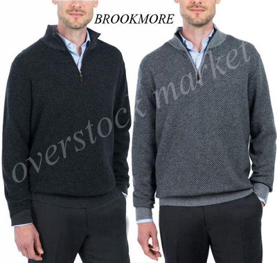 MENS BROOKMORE 1/4 ZIP CASHMERE SWEATER 