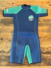 TEAM MAGNUS Kids' Wetsuit Neoprene, Devilfish, Navy/Green, 9-10 Years Old