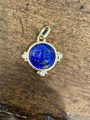 18k Lapis und Diamant Sonne Anhänger