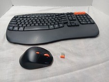 MEETION Wave Ergonomic Keyboard and Mouse Wireless, USB/Bluetooth Wave