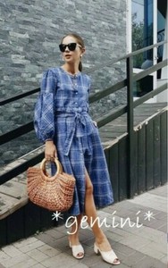 zara check midi dress