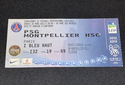 Ticket Original PSG Vs AS Monaco 1991 – Billet De Match – Équipe France, Luxembourg
