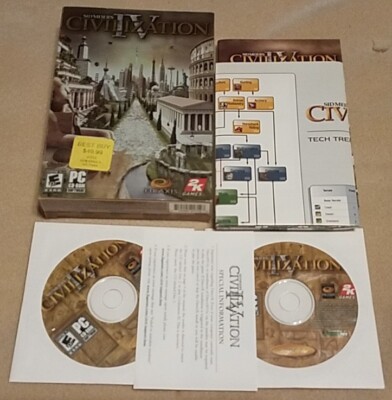 Sid Mieier s Civilization IV Big Box PC Game Complete 2-Disc CIB w/Map & Book