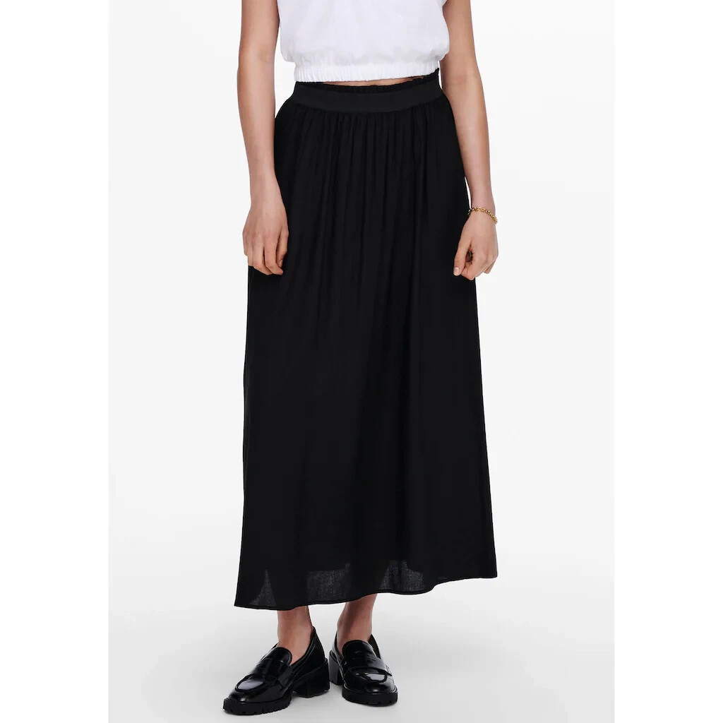 Black Maxi Skirt UK Size Large L (FS43-16)-image