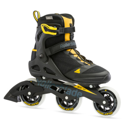#ad ROLLERBLADE Men#x27;s Macroblade 100 3WD Black Safron Yellow Fitness Inline Skate $179.00