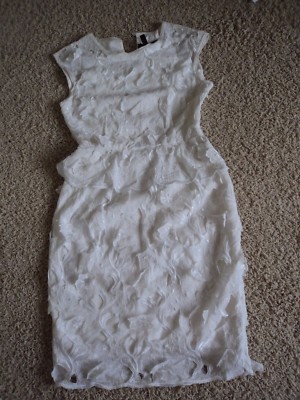 DESIGNER BCBG MAXAZRIA WHITE COTTON CUT OUT FLORAL EMBROIDERY MINI DRESS XS  | eBay